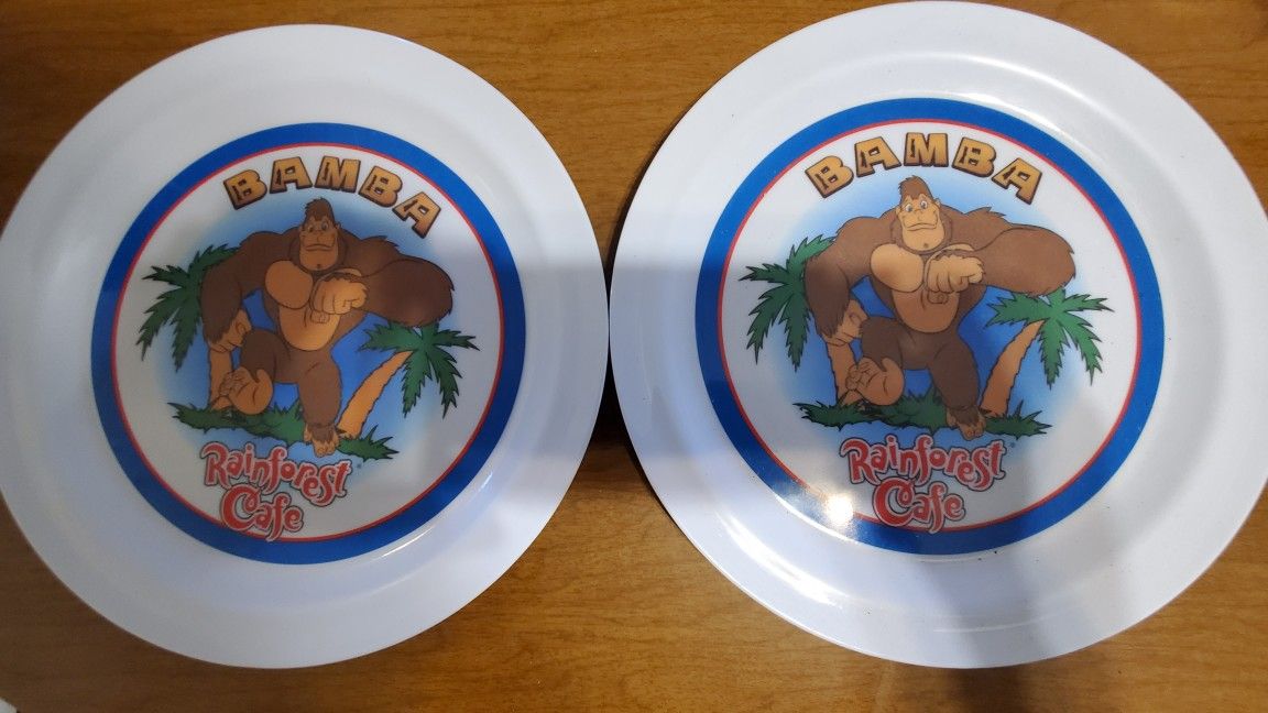 2 Mamba The Gorilla Rain Forest Cafe Plates