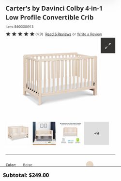 Colby 4 in 1 convertible crib