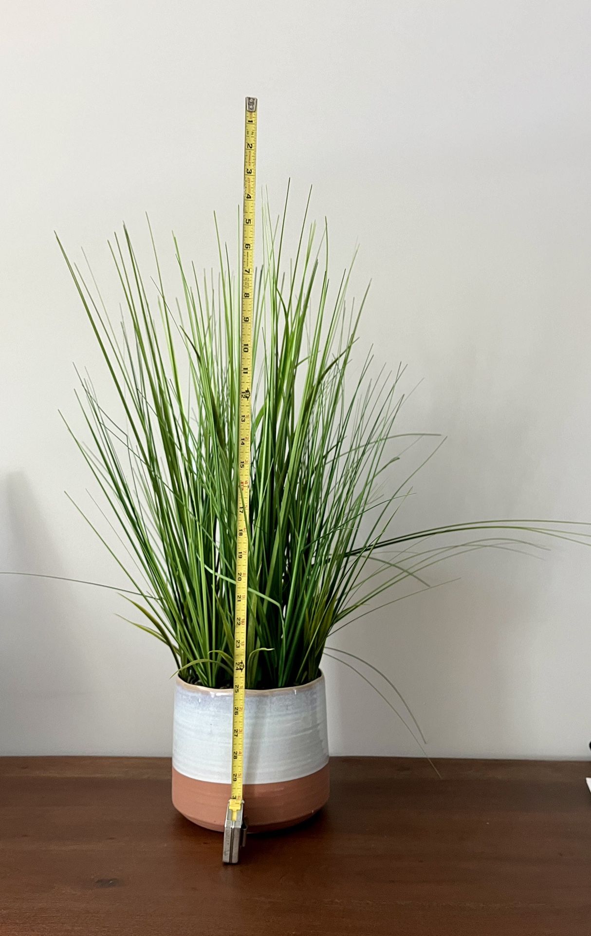 Faux Grass Realistic Plant In Terracotta Ceramic Pot