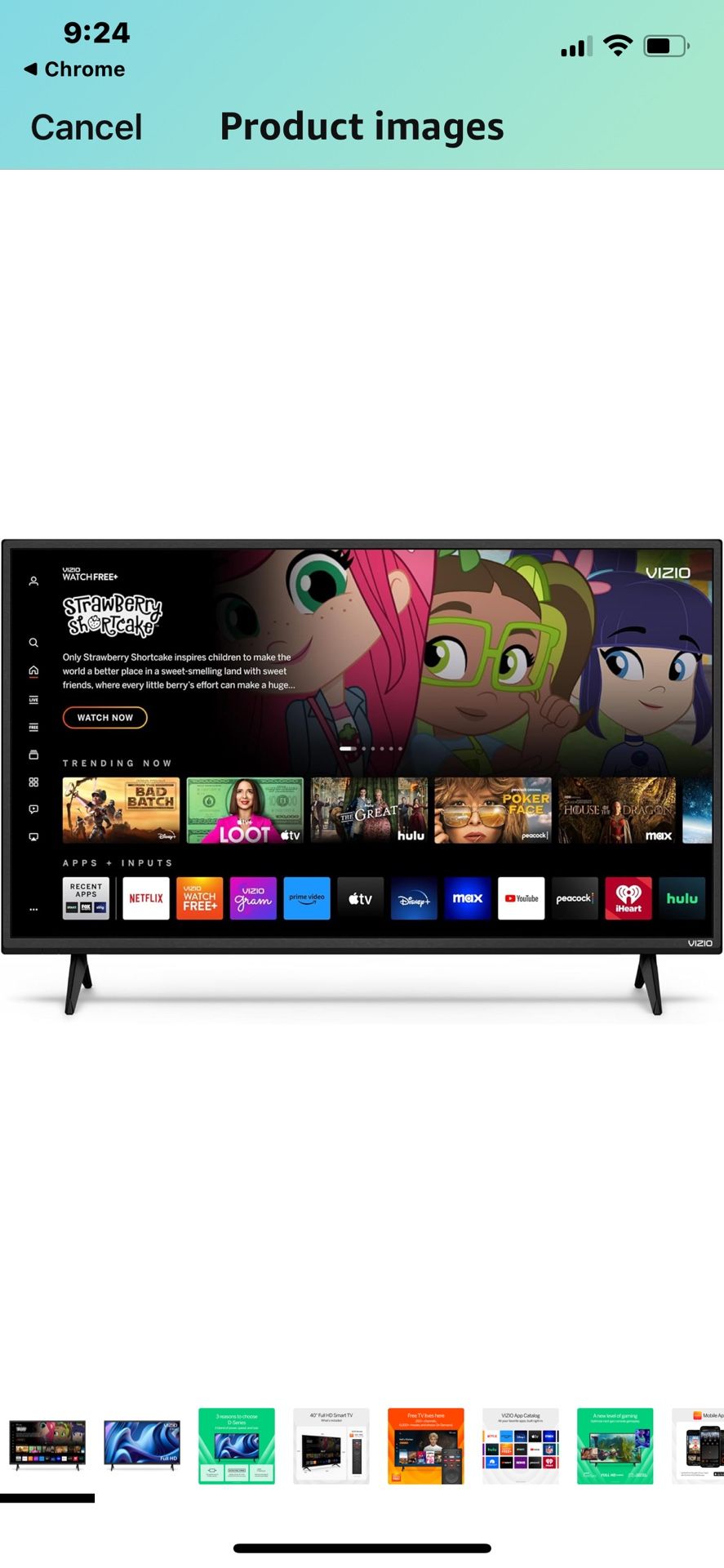 VIZIO 40-inch D-Series Full HD 1080p Smart TV with AMD FreeSync, Apple AirPlay and Chromecast Built-in, Alexa Compatibility, D40f-J09, 2022 Model