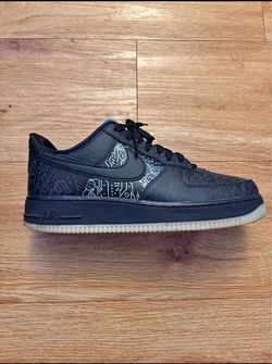 Nike Air Force 1 Low Black Graphic Sneaker size 8