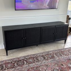 Arhaus Pearson Media Console Ebony Black Cane