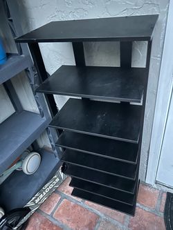 Black Multi-Tier Storage Shelf Unit