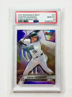 #41 Hunter Goodman Purple /250 PSA 10 POP 1 #3/(contact info removed) Bowman's Best
