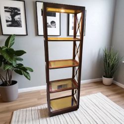 LIGHED CABINET/SHELF WOOD GLASS