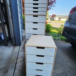 FIRE SALE: 2 IKEA Sture / Alex Birch Plywood Artist Flat Files on Wheels