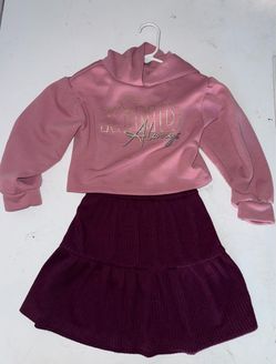 Girls 2-Piece Hoodie and Skirt Set