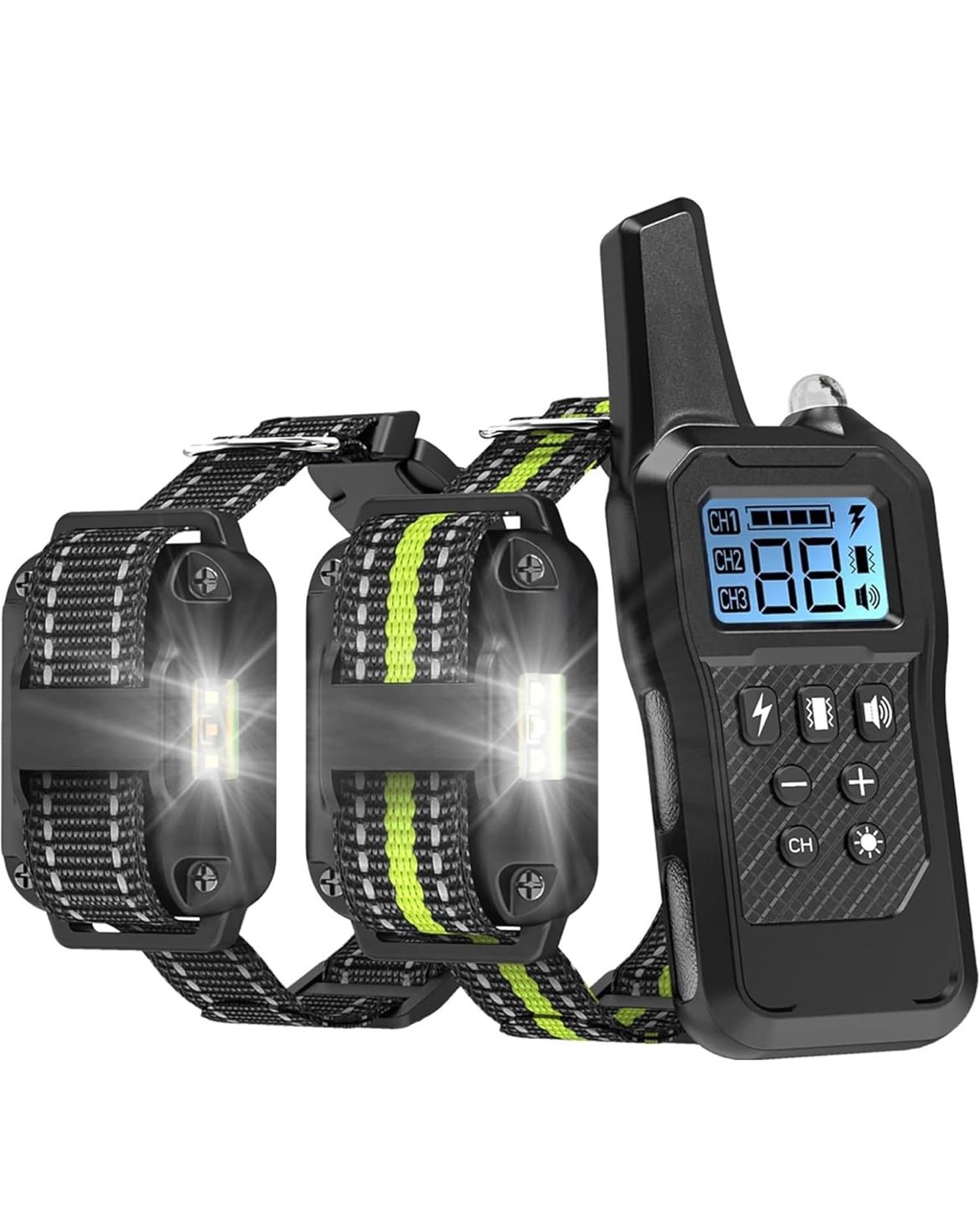 Dog Shock Collar 2 Pack - Dog Training Collar with Remote IP65 Waterproof E Collar for Dogs Training with Shock Vibrate Beep and Light Modes for Small