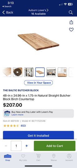 Butcher Block Birch Countertop