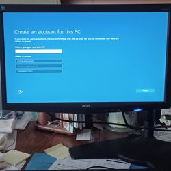Acer X203H  20" Widescreen LCD Computer Display On Adjustable Stand W/Ultra DVI & VGA CBL
