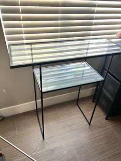 Glass and Black Metal Table