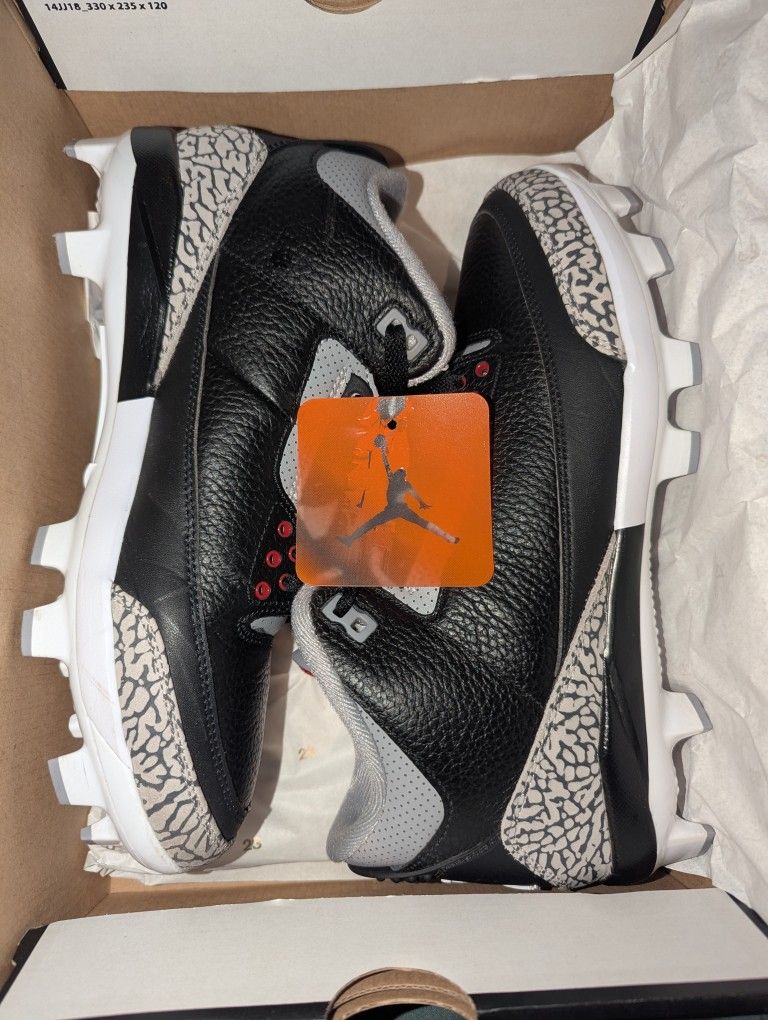 Nike Adult Size 9 Authentic Jordan 3 Retro MCS Baseball Cleats