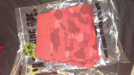 Bape red camo sweat pants