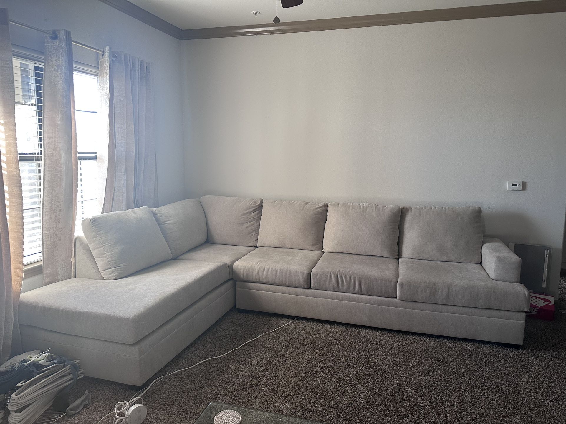 Sleeper Sofa With Queen Size Pull Out Bed and Foam Topper
