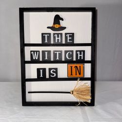 Halloween Witch Is In Decorative Sign