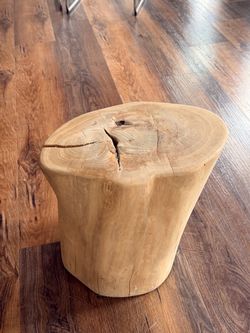 Natural Wood Stump Side Table Stool