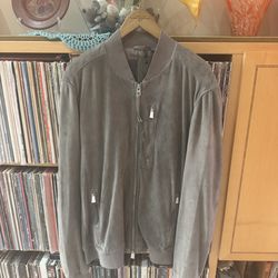 PRICE DROP: ALL SAINTS ‘ Men's LINED,STEEL GREY NWT LAMBSKIN SUEDE BOMBER JKT,XL