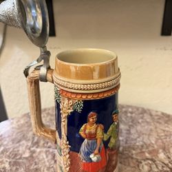 Beer mug, earthenware, Germany.