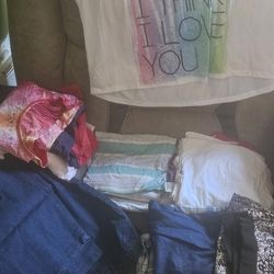 Large Basket Of Woman's Clothes Size Large