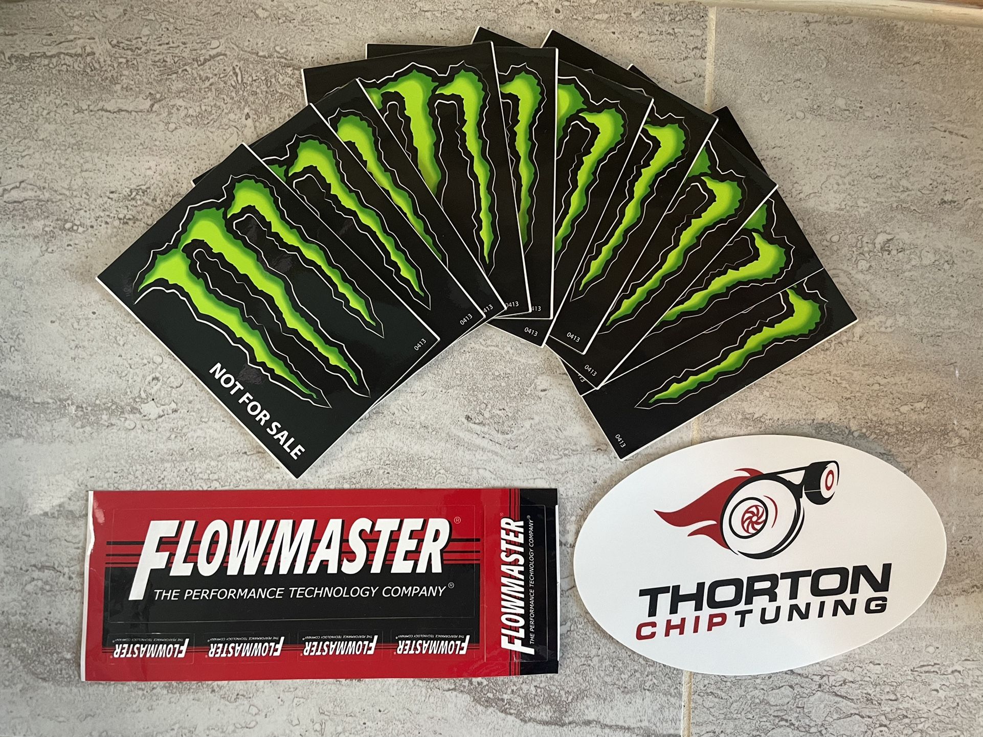Monster Energy Flowmaster Thorton Chip Tuning Stickers/ Decals Lot
