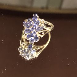 Gold Amethyst Flower Ring