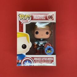 Funko Pop Marvel #06 Unmasked Captain America, Comikaze Exclusive