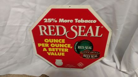 Tin sign red seal