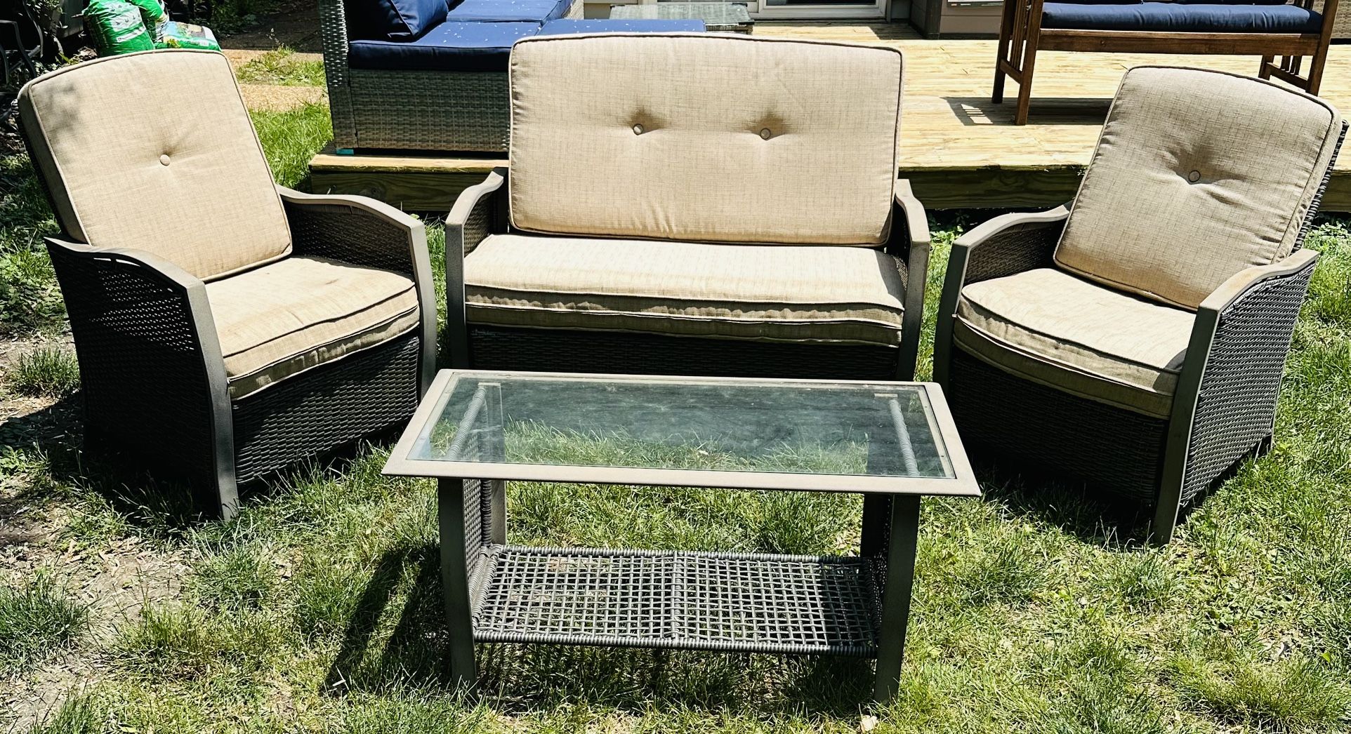Outdoor Patio Furniture Set with Cushions and Covers