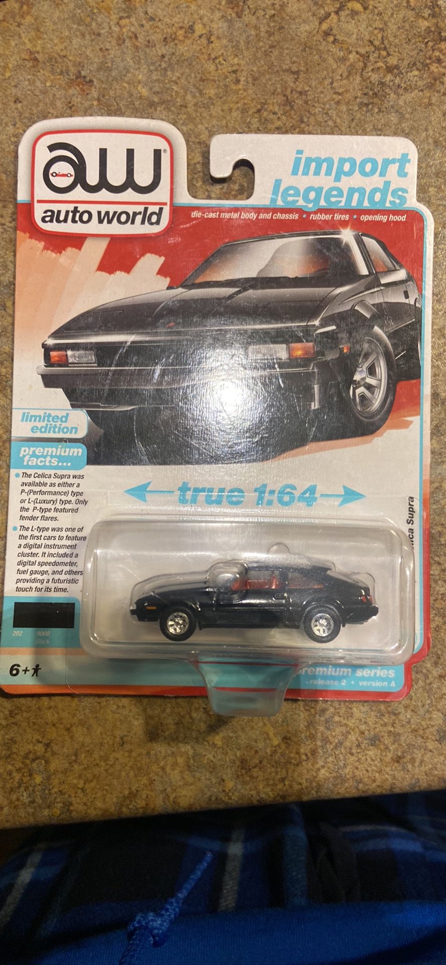 Auto World 1:64 scale 1983 Toyota Celica Supra rel 2A #2. Black.
