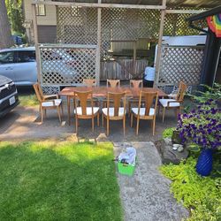 Mid-Century Modern Dining Room Table 8 Chairs