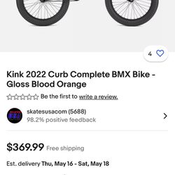 Kink 2022 curb complete BMX bike