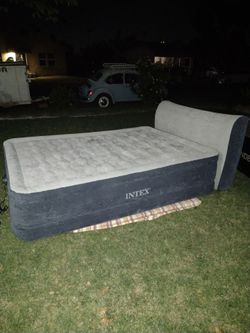 Intex pillow top headboard air mattress queen