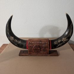 Hand Carved Bull Horns