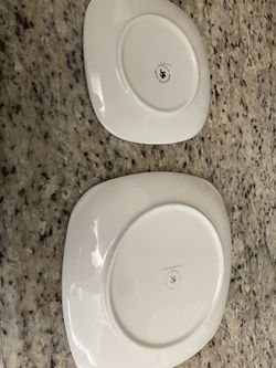 Plates Big And Small White Square 