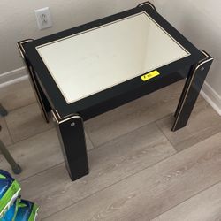 Side table with mirror top
