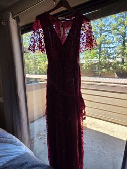 Baltic Born Burgundy Embroidered Maxi Dress in Size XL, New With Tags