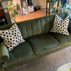 NEED GONE ASAP!!! Olive Green 75.98” Square Arm Sofa