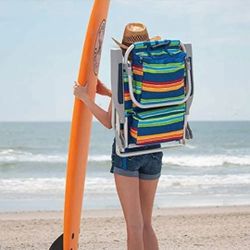 NEW! ALUMINIUM 5 POSITIONS! MAX-KAR SMART BACKPACK BEACH CHAIR

