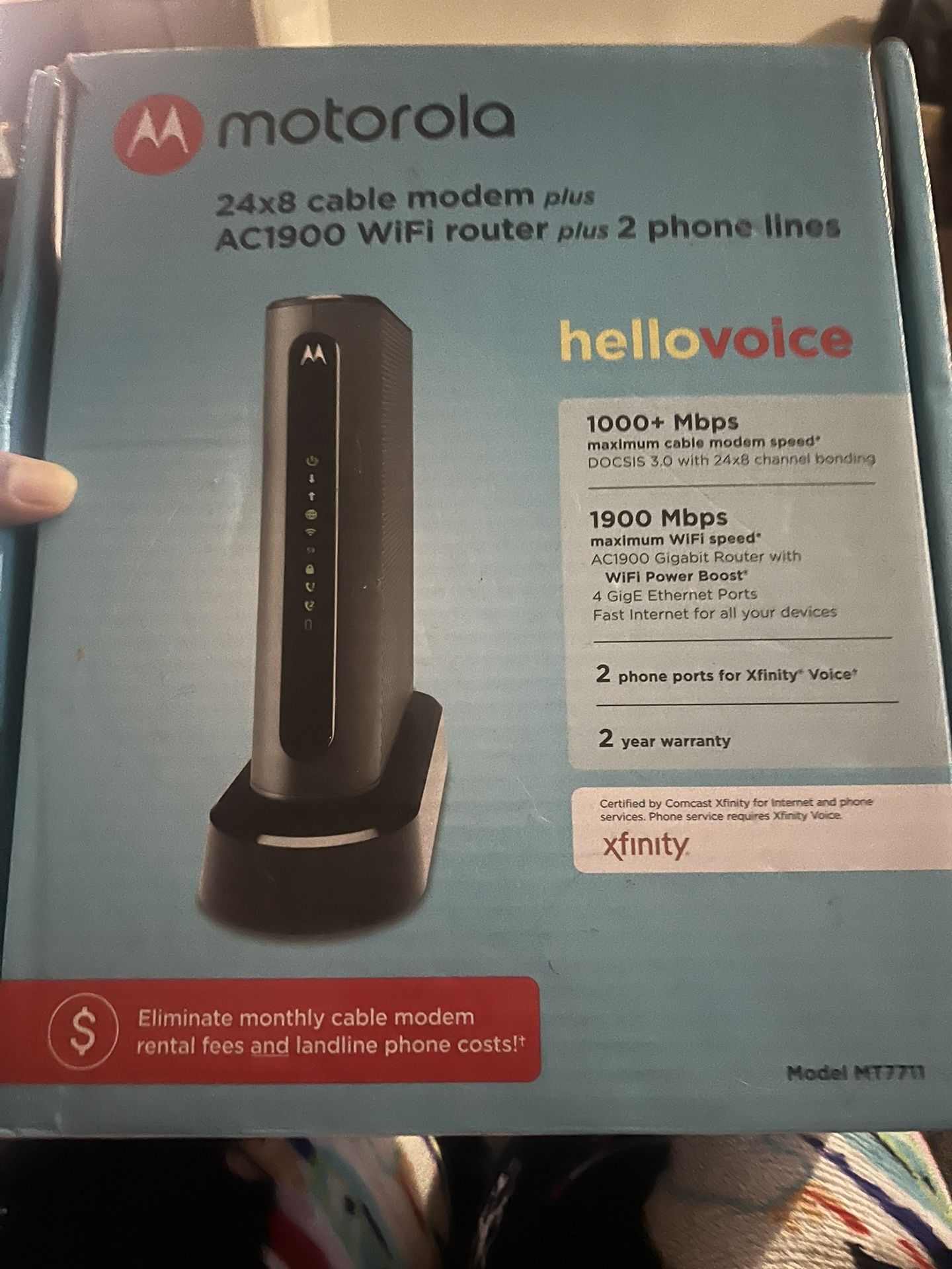 Motorola Cable Modem WiFi Router Plus 2 Phone Lines