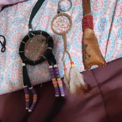 Native Dream Catchers And A Rattle