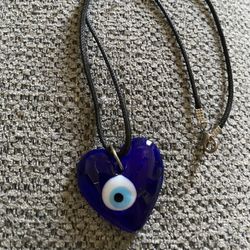Glass Herat Pendant Cord Necklace 