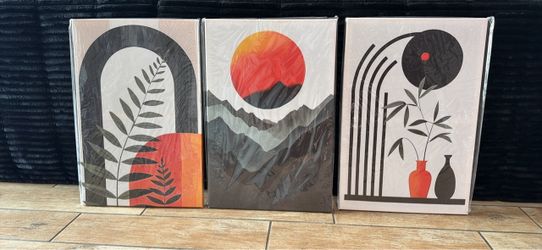 DNIEOTU Bohemian Wall Art 3-Piece Set 16"X24"