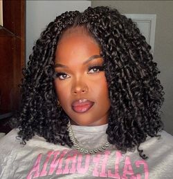 Burmese Curly Crochet Hair Pre braided Loop Synthetic 8 Packs 12" Natural Black