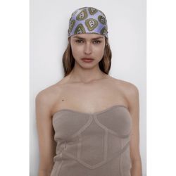 NWT Zara Taupe Knit Bandage Style Bustier Tube Top | XS