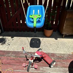 Little Tikes Outdoor Toddler Swing + Radio Flyer Red Tricycle