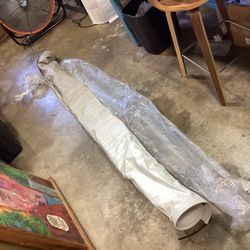 Camper Trailer Rv Solera  15 Ft Vinyl Linen Huge Roll 80166b00 Brown White Awning Fabric Shade Cover Party New Cash Msrp 300 1 Fat Roll