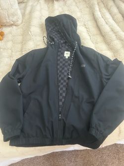 Vans women’s small crop windbreaker jacket with hood and zipper