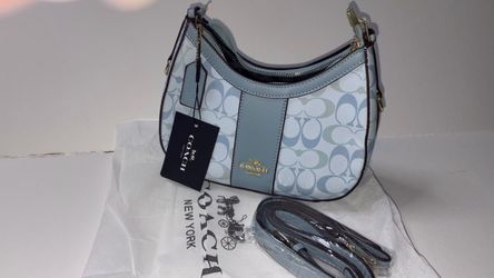 Crossbody Bag Light Blue, chocolate brown, black