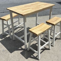 Buylateral 4Pc Galena Compact Solid Wood Counter Height Dining Set