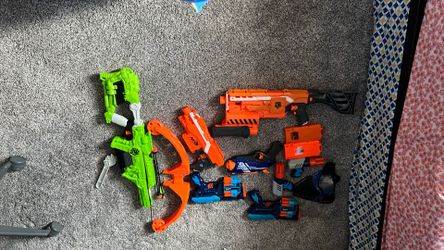 nerf guns and a mask